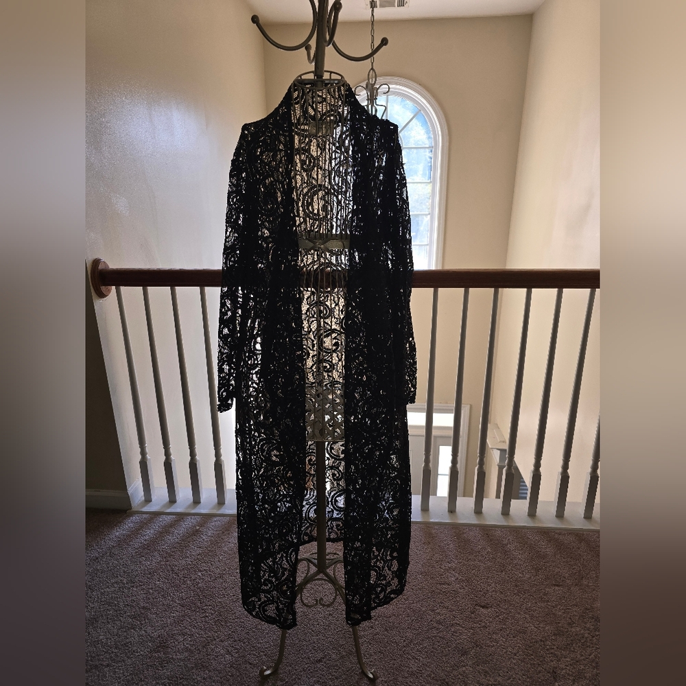 Long Sleeve Lace Swim cover up